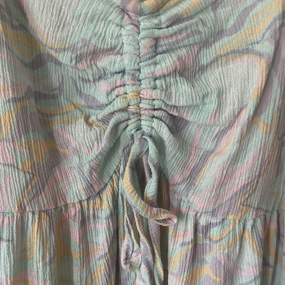 HIPPIE ROSE | Pastel Swirl Ruched Blouse - Picture 8 of 13